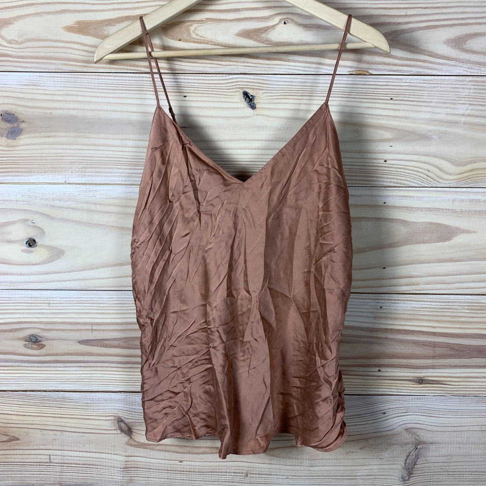 Simone Perele Cami Top OS Mauve Pink Silk Matte Satin V Neck‎ Capsule Romantic